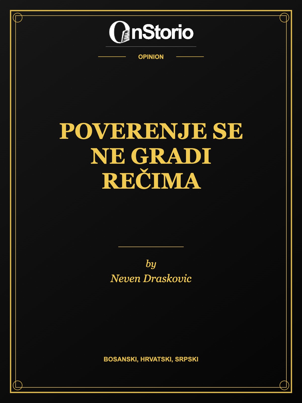 Poverenje se ne gradi rečima cover